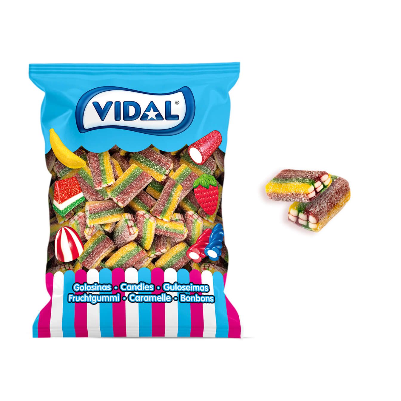 Vidal Tijolos Recheados Pica Multicolor Bolsa 250 Uds