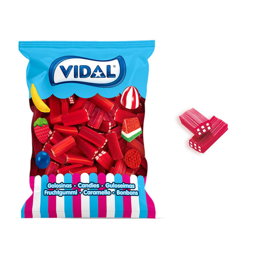 Vidal Tijolos Recheados Morango Bolsa 250 Uds