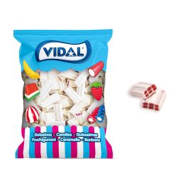 Vidal Tijolos Brancos Morango Nata Bolsa 250 Uds